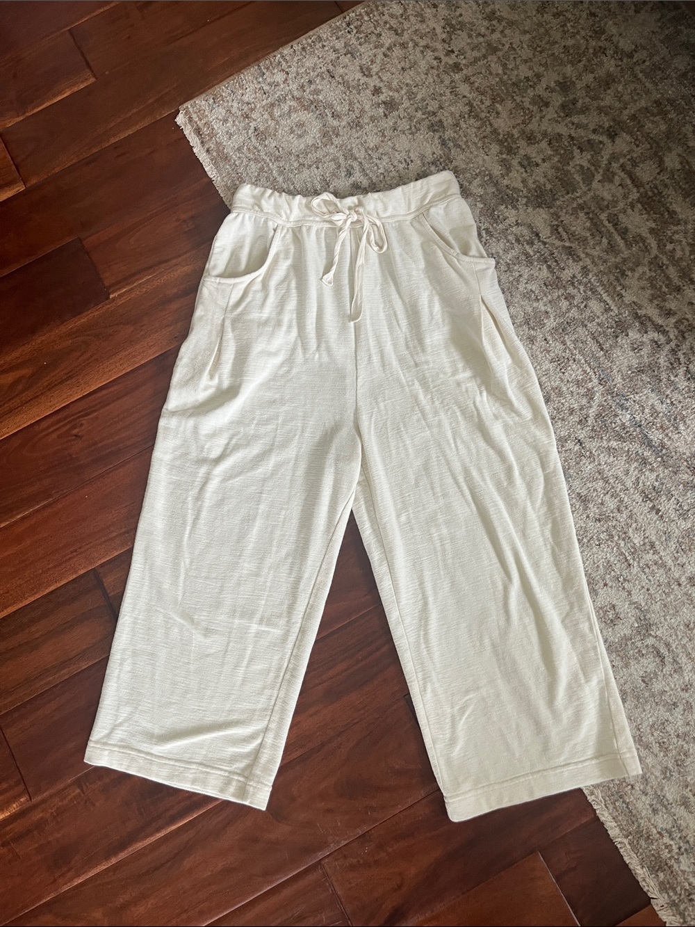 Free People free est wynonna Cream Cropped Wide-Leg Pants